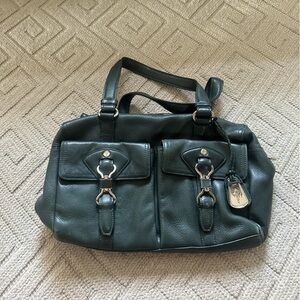 Dark geeen leather shoulder bag